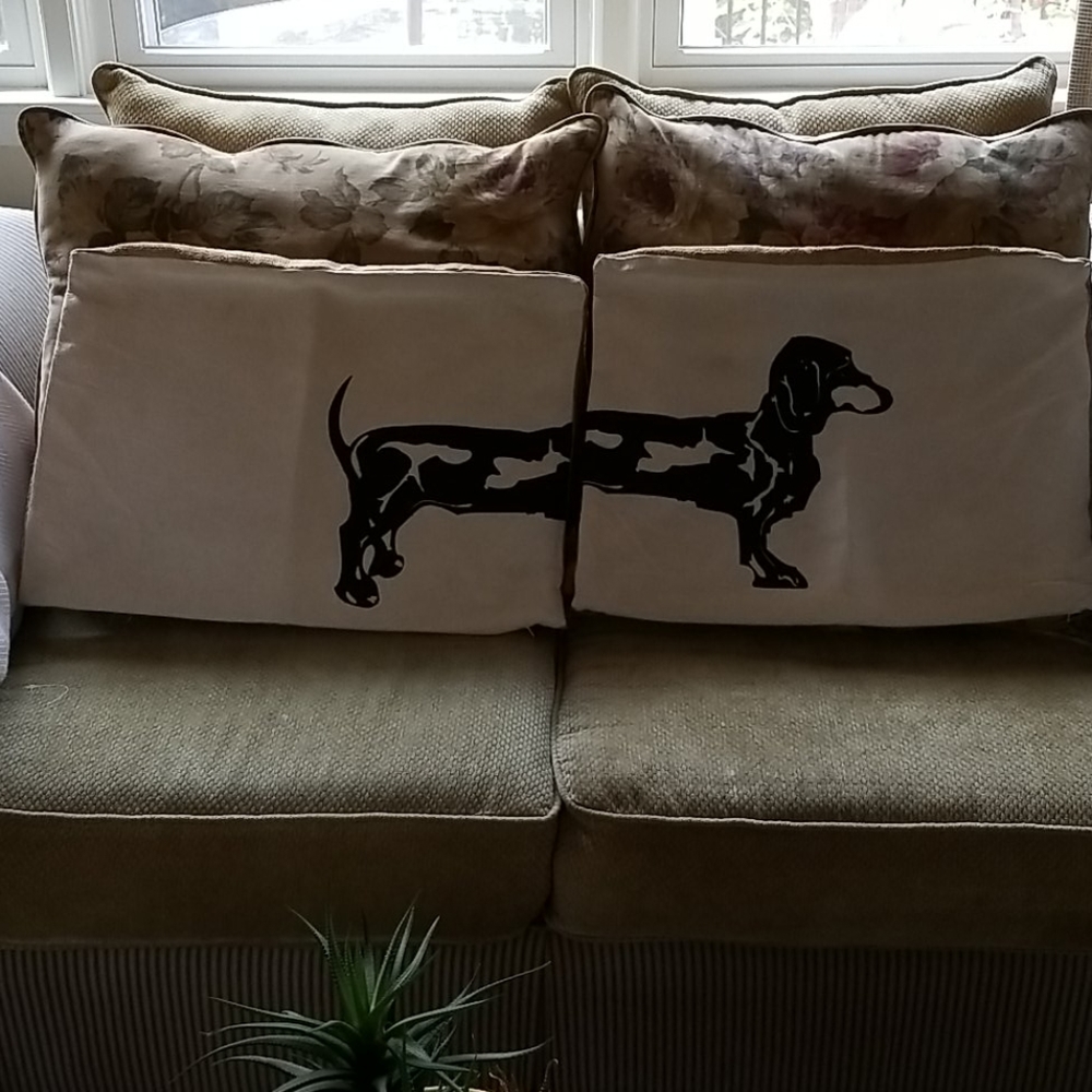 Daschund pillow covers